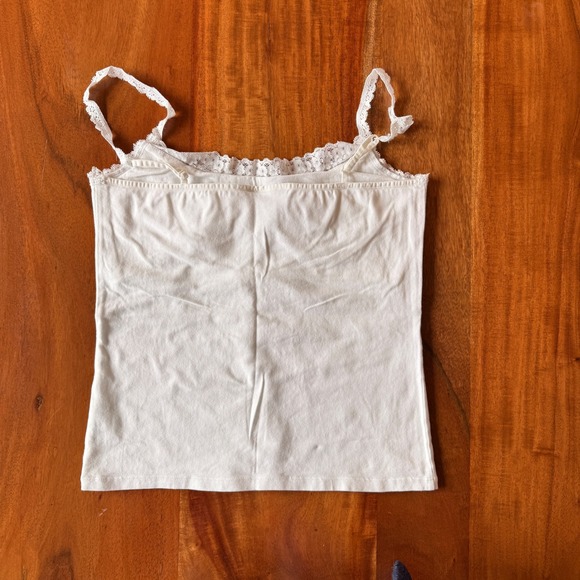 The Limited Y2K Cami Top Womens M Lace Trim Babydoll White USA Made Beaded Bra - Picture 2 of 4